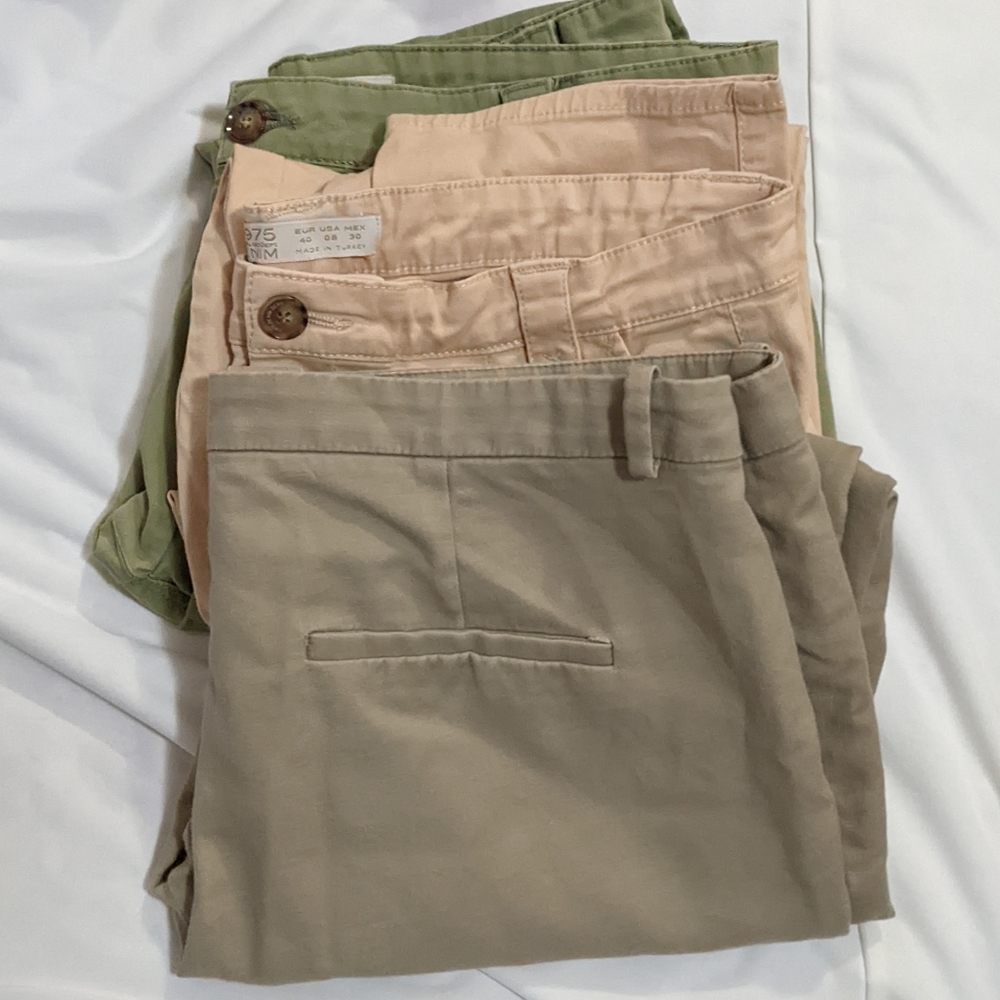Bundle of 3 Zara women's chino khaki pants